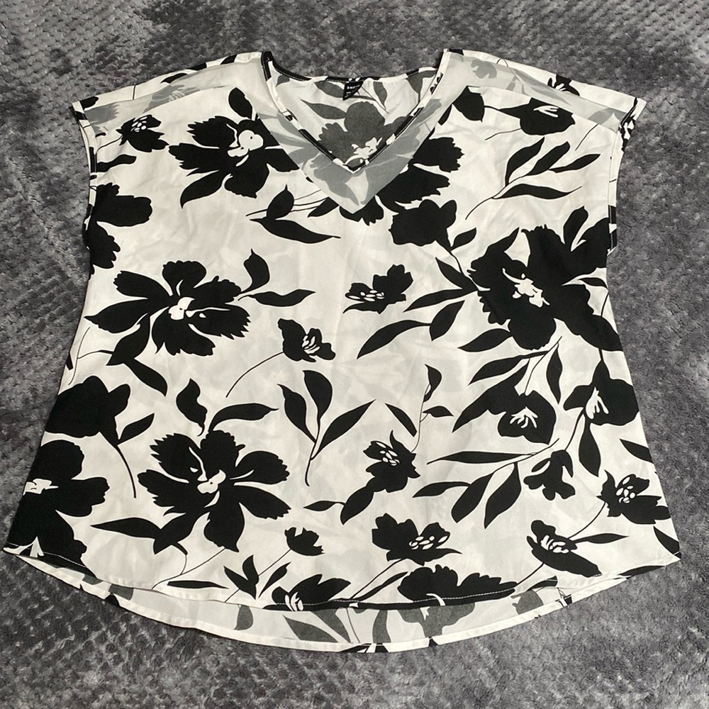 Black and white blouse